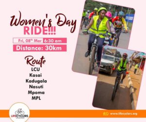 Womans Day Ankündigung der Ausfahrt von Life Cyclers Uganda
