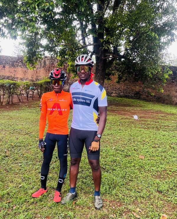 Paul Miiro Ugandan Cycling Champion with Ismail Ssekiwu, Founder LCU